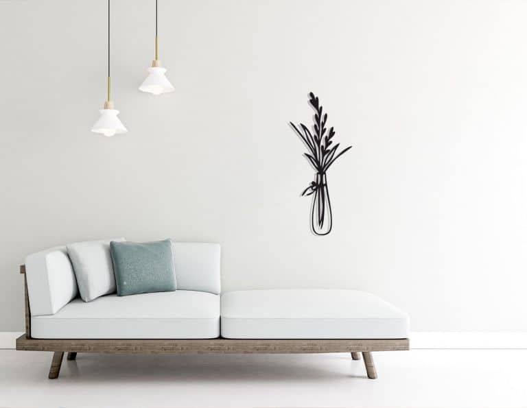 Décoration murale en métal : Vase champêtre