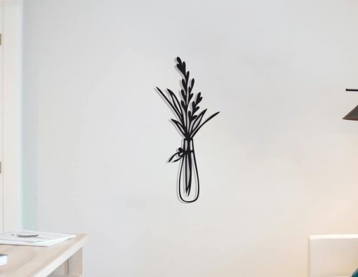 Décoration murale en métal : Vase champêtre