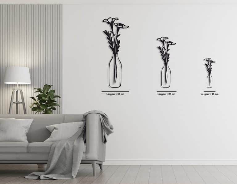 Décoration murale en métal : Vase floral 2