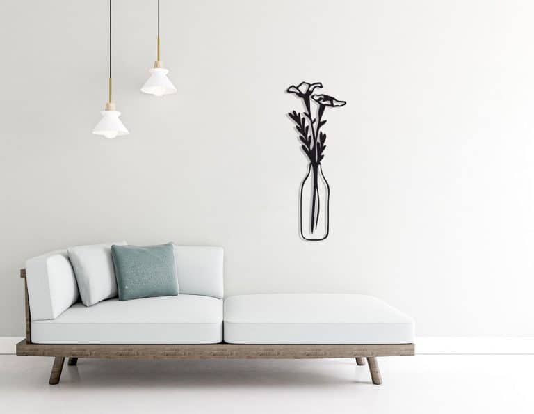Décoration murale en métal : Vase floral 2