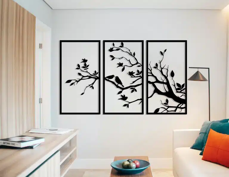 Décoration murale en métal : Arbre aux oiseaux