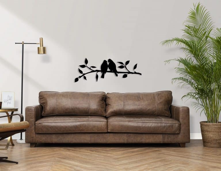 Décoration murale en métal : Oiseaux sur une branche 2