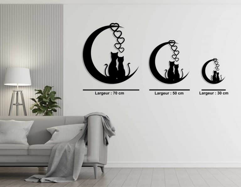 Décoration murale en métal : Chats amoureux
