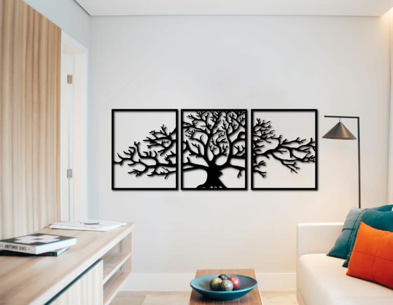 Décoration murale en métal : Arbre De Vie Triptyque