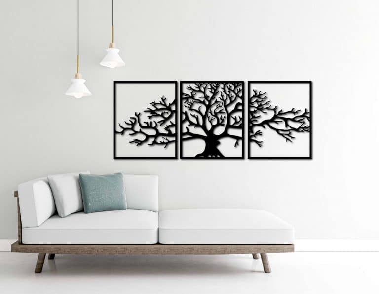 Décoration murale en métal : Arbre De Vie Triptyque