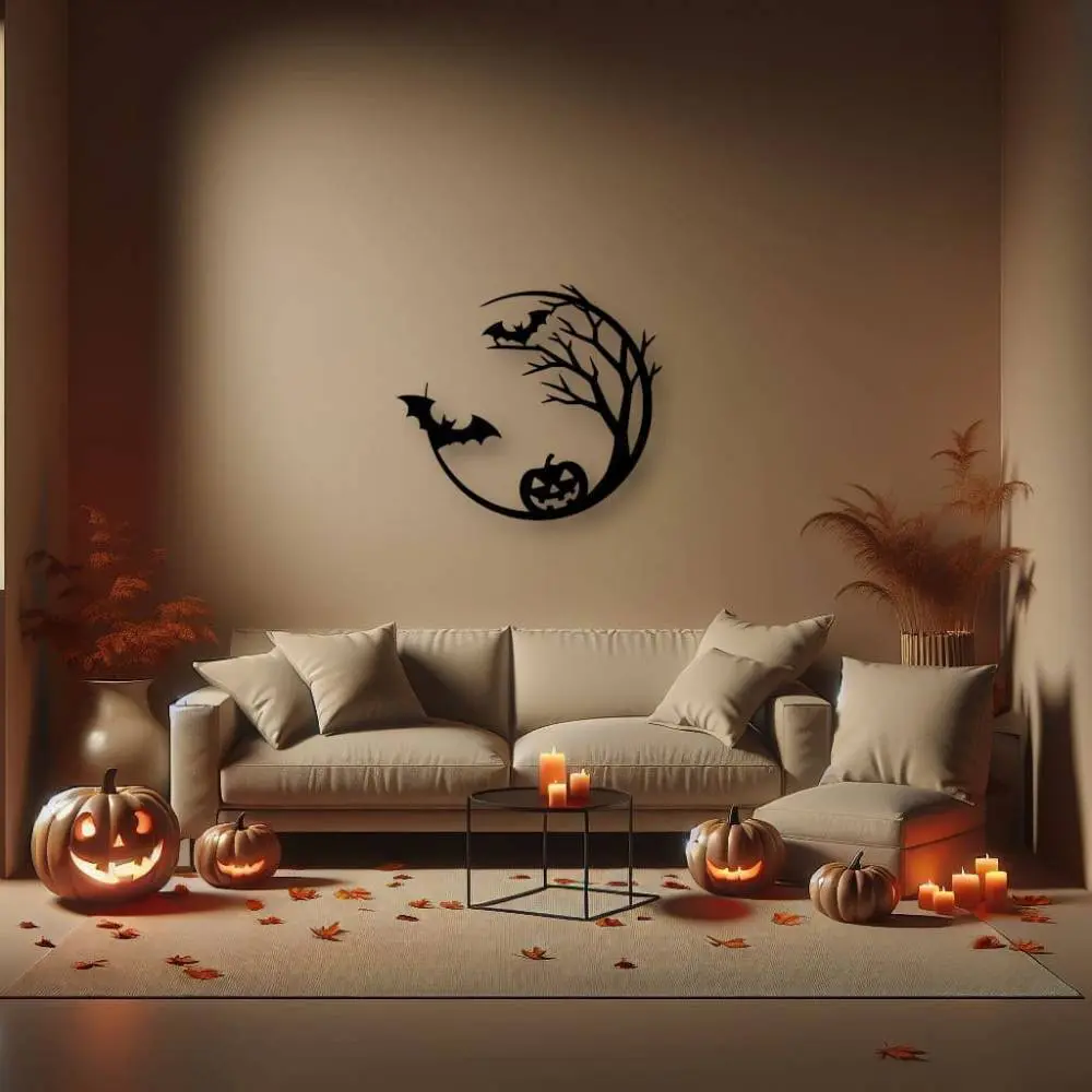 Décoration murale en métal : Mystère d’Halloween