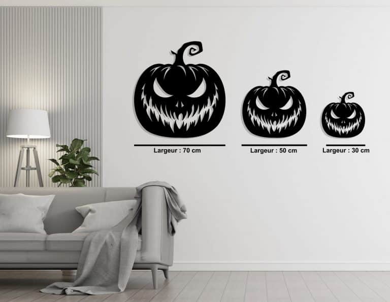 Décoration murale en métal : Citrouille Halloween