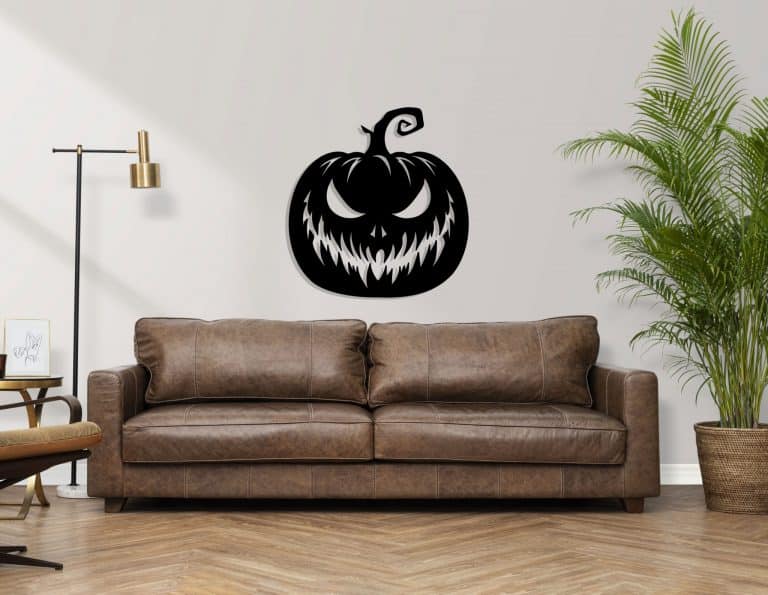 Décoration murale en métal : Citrouille Halloween
