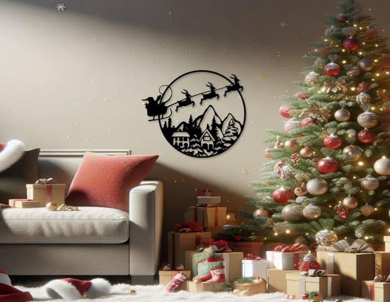 Décoration murale en métal : Boule de Noël