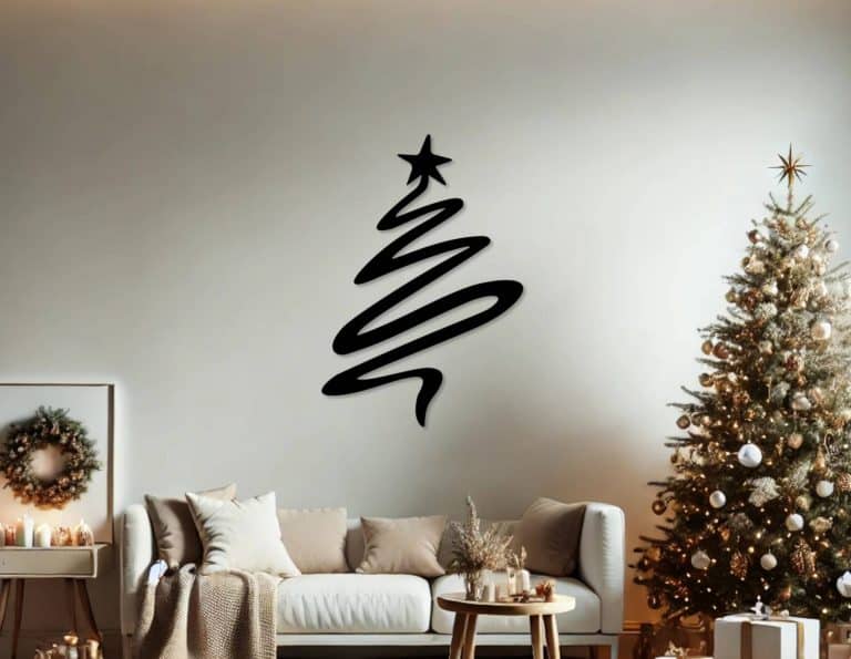 Décoration murale en métal : Sapin de Noël Modèle 2