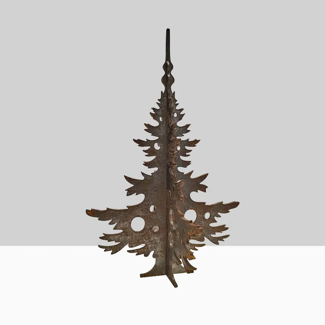 Décoration en corten : Sapin 3D