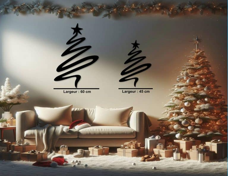 Décoration murale en métal : Sapin de Noël Modèle 2