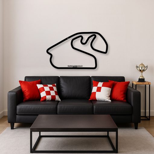 Décoration murale en métal : Circuit Formule 1 Édition 2025 Sao Paulo