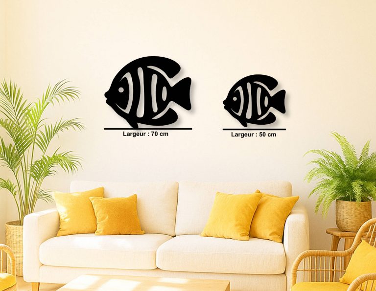 Décoration murale en métal : Poisson tropical 1