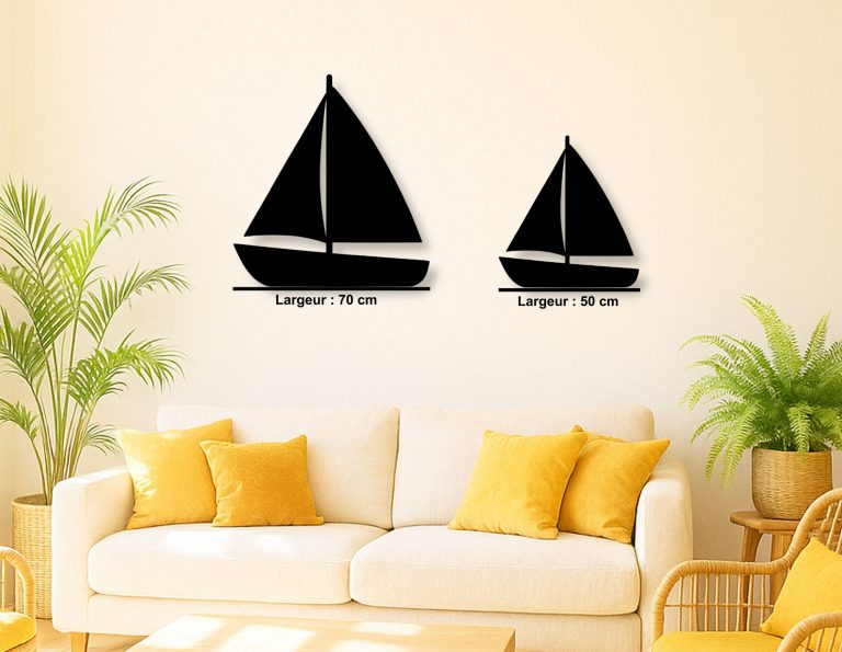 Décoration murale en métal : Voilier