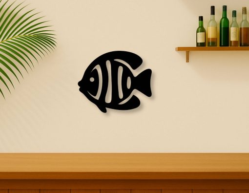 Décoration murale en métal : Poisson tropical 1