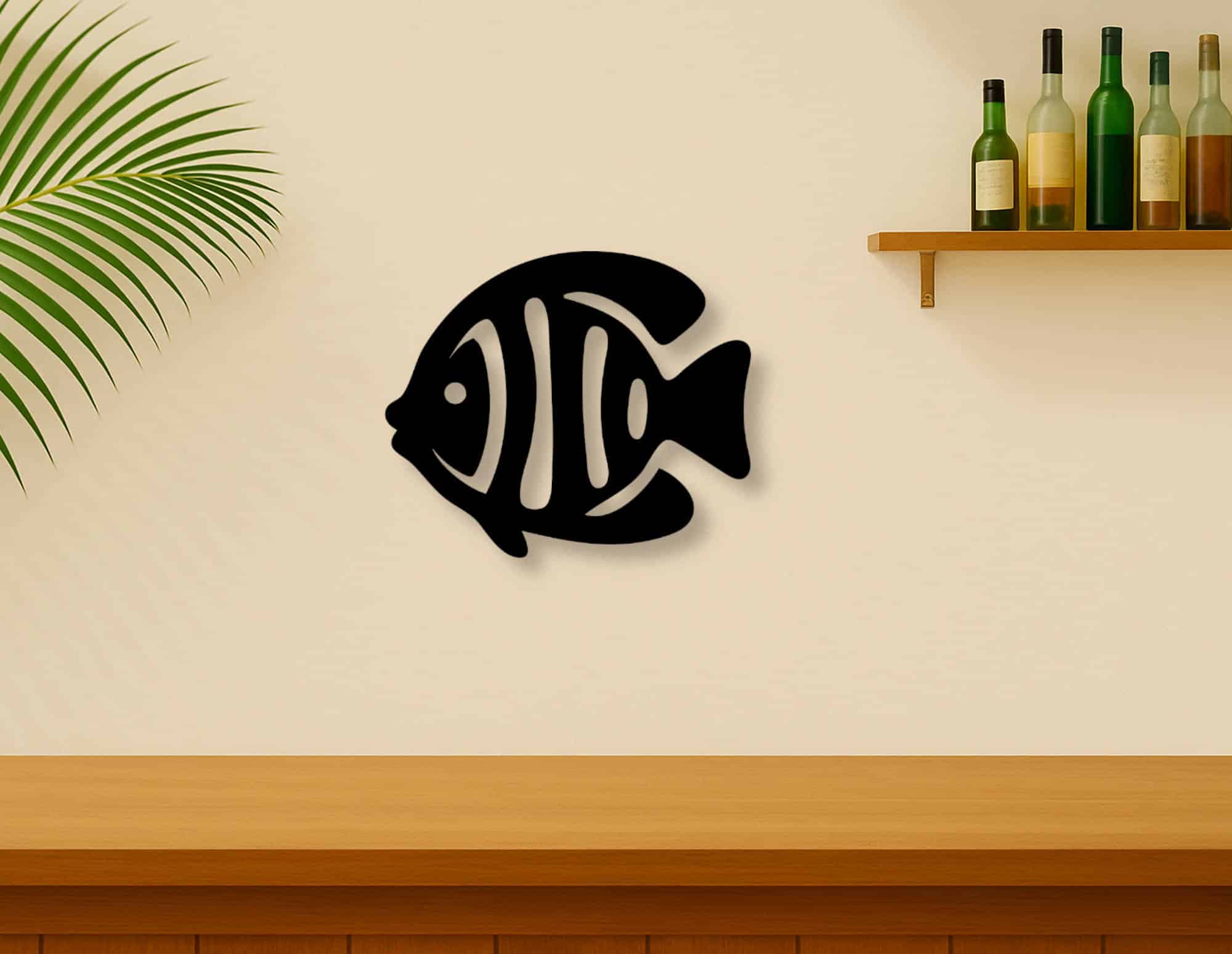 Décoration murale en métal : Poisson tropical 1
